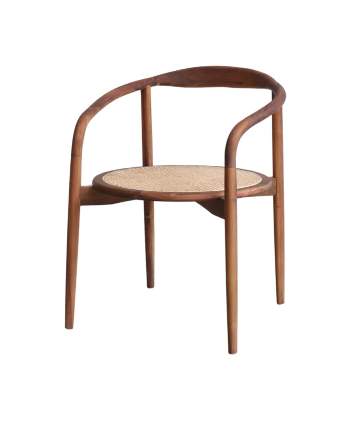 Valgomojo kėdė ELY, ratanas, riešuto spalvos rėmas