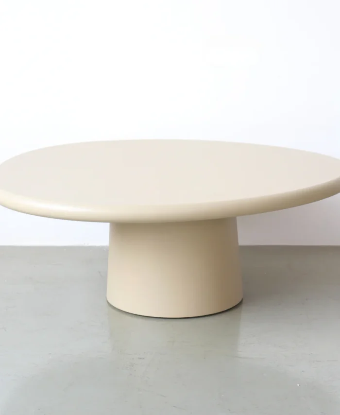 Kavos staliukas JUNO, dažytas betono imitacijos paviršius, 91cm skersmens