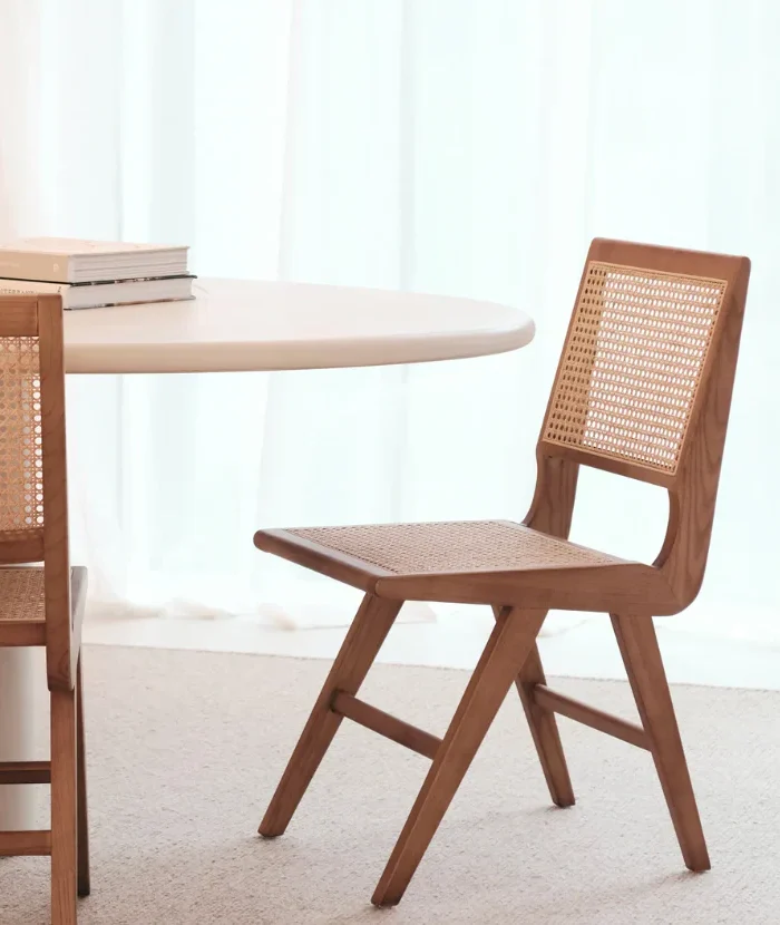 Valgomojo kėdė RUBEN, riešuto spalvos, ratanas